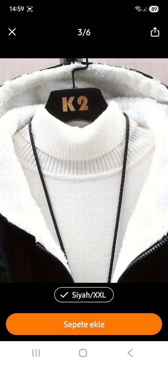 Siyah SıradışıPeluş Ceket XXL - Görsel 3