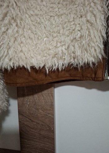 Kürklü Bej Kadın Mini Ceket - Görsel 6