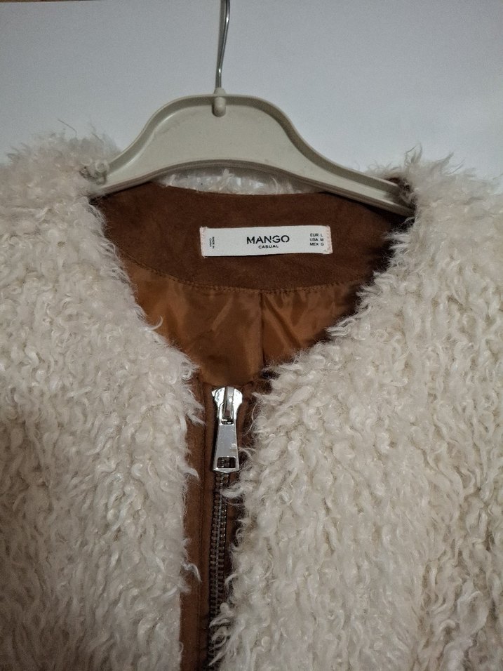 Kürklü Bej Kadın Mini Ceket - Görsel 3