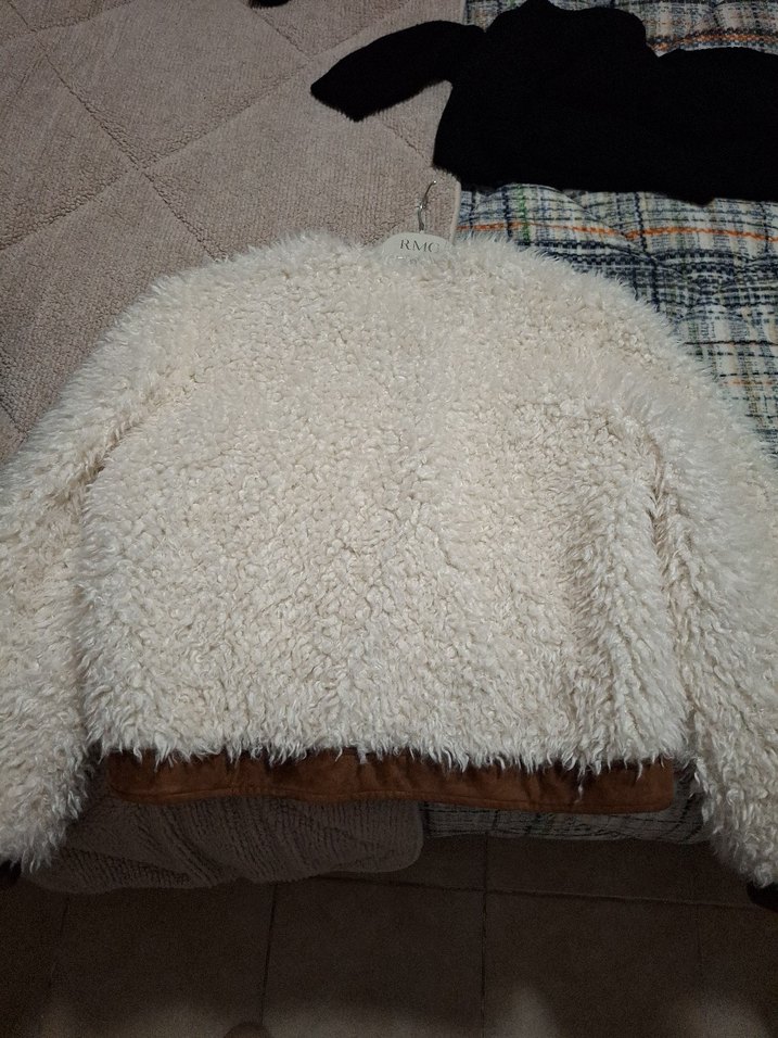 Kürklü Bej Kadın Mini Ceket - Görsel 4