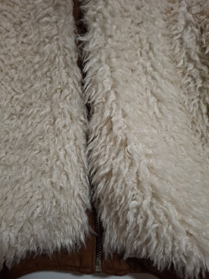 Kürklü Bej Kadın Mini Ceket - Görsel 5