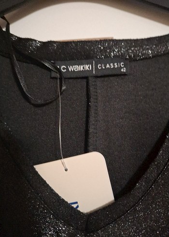 Siyah V Yaka Uzun Kollu Midi Elbise - Görsel 5