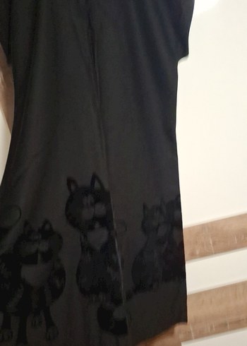 Siyah Uzun Zara Kedili Elbise - Görsel 5