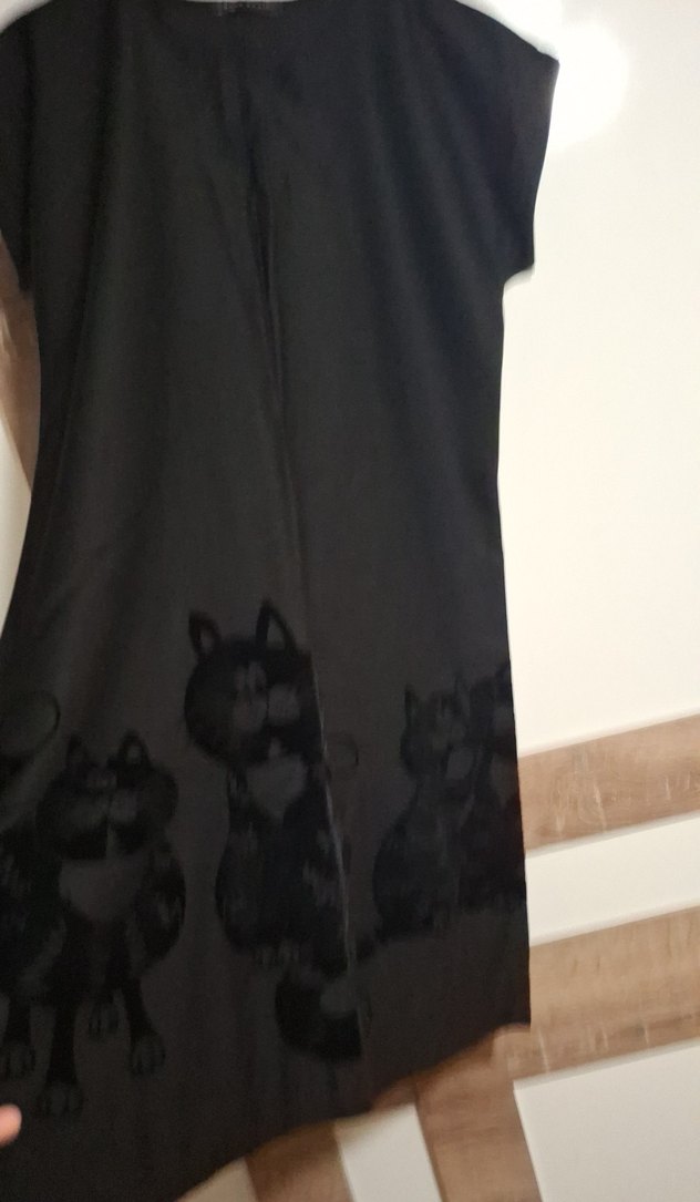 Siyah Uzun Zara Kedili Elbise - Görsel 5