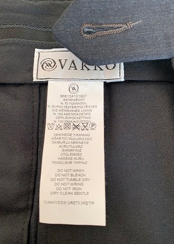 Vakko Erkek Yünlü Kumaş Pantolon 48 Beden - Görsel 2