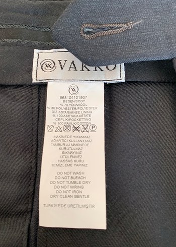 Vakko Erkek Yünlü Kumaş Pantolon 48 Beden - Görsel 3