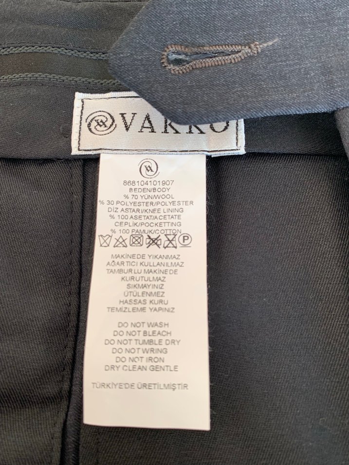 Vakko Erkek Yünlü Kumaş Pantolon 48 Beden - Görsel 2