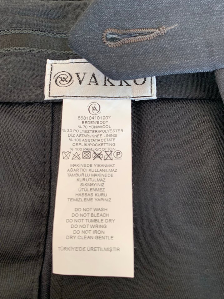 Vakko Erkek Yünlü Kumaş Pantolon 48 Beden - Görsel 3