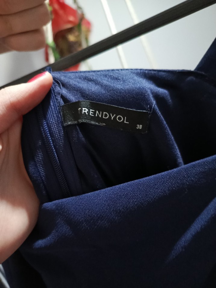 Lacivert Trendyolmilla İnce Askılı Kısa Elbise - Görsel 3