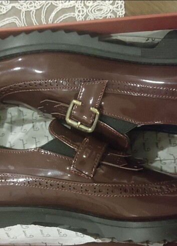 39 Beden bordo Renk Pierre Cardin Kadın Oxford Ayakkabı