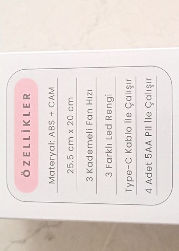 Beden Pastel Pembe Fanli Makyaj Aynası