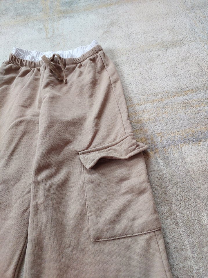 Bej Bol Kesim kargo eşofman altı - Görsel 3