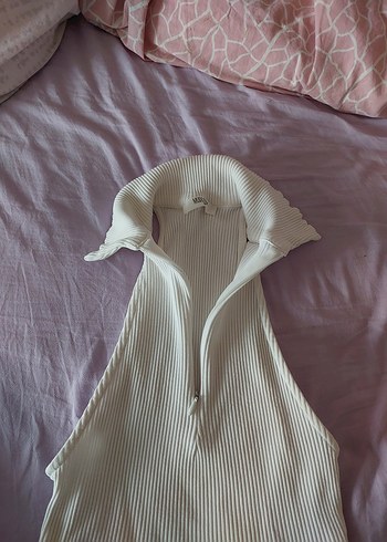 polo yakalı crop Kolsuz fermuarlı tshirt - Görsel 5