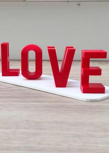 Beden beyaz Renk Beyaz Love Yazılı Dekoratif Obje