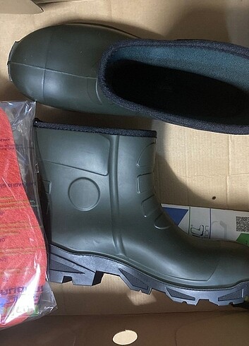 Polly boot haki siyah kısa çizme