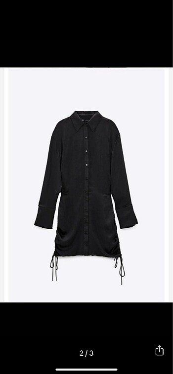 Zara siyah saten elbise
