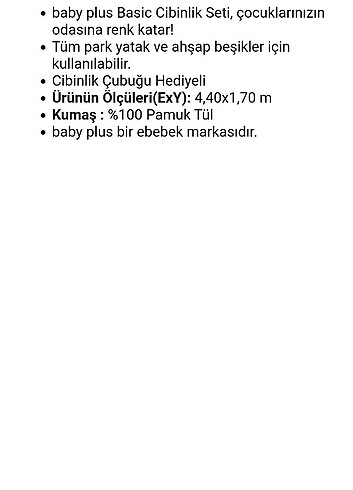 Diğer Baby plus cibinlik seti
