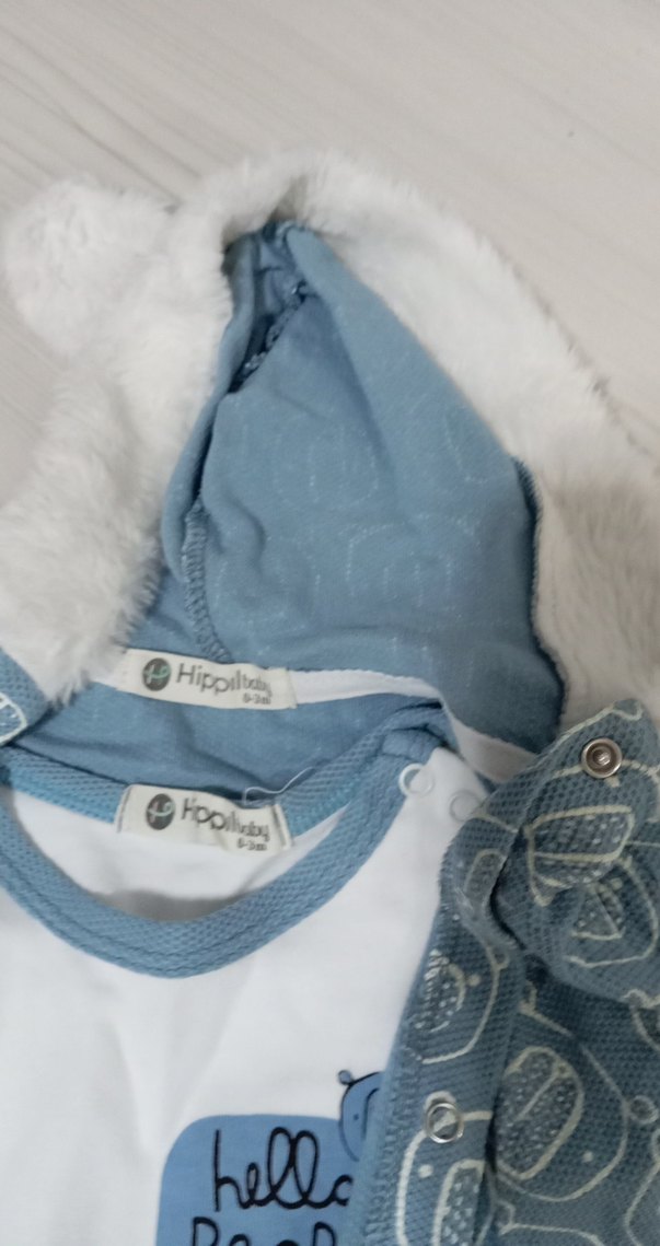 Mavi Baskılı Erkek Bebek İki Parça Takım - Görsel 3