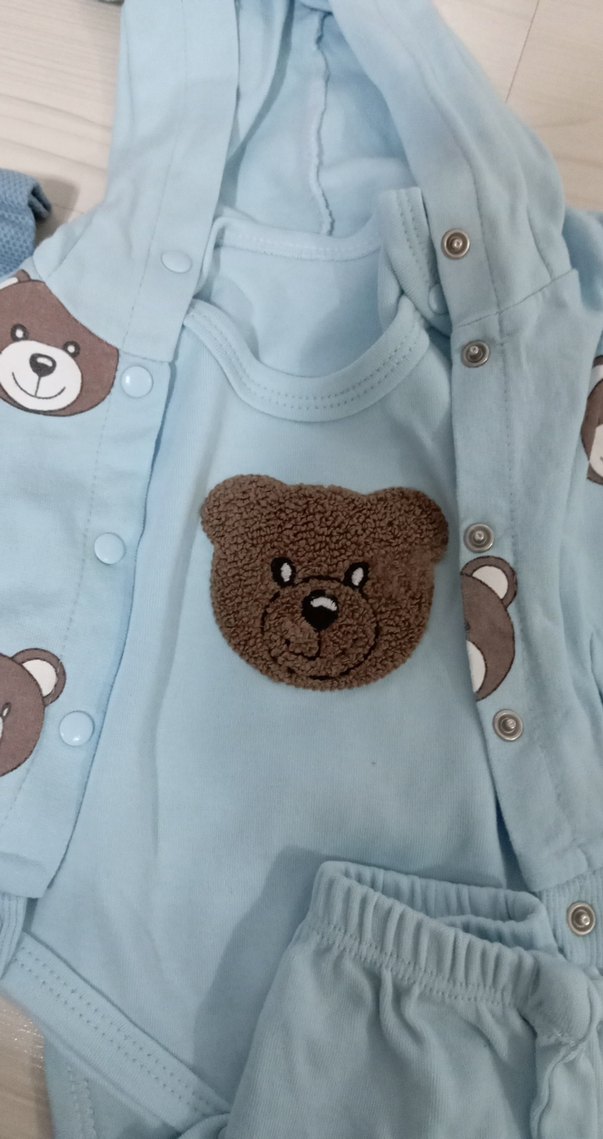 Mavi Baskılı Erkek Bebek İki Parça Takım - Görsel 4