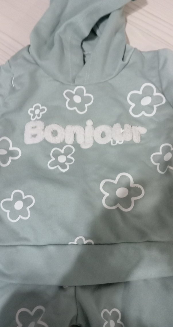 Kapüşonlu Bebek Kız Eşofman Takımı - Görsel 2