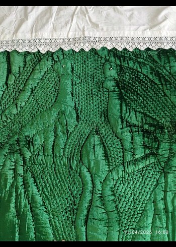 Parlak Yeşil Nakışlı yorgan - Görsel 5