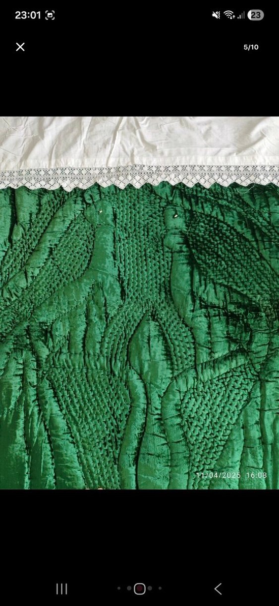 Parlak Yeşil Nakışlı yorgan - Görsel 5