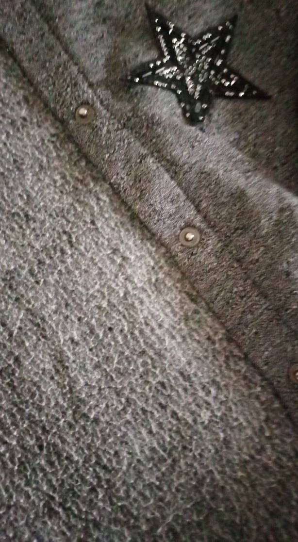 Çocuk Gri Düğmeli Sweatshirt - Görsel 2