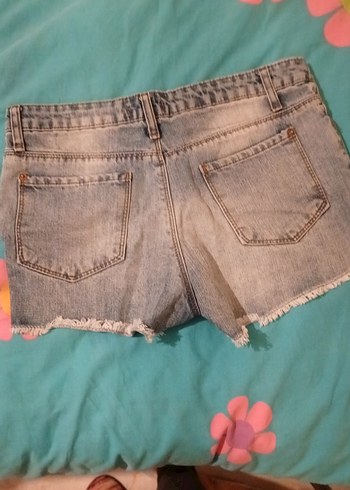 Kadın mavi Tie-Dye Mini Denim Şort - Görsel 3