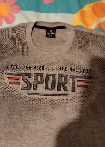 Gri Erkek Spor Sweatshirt - Görsel 2