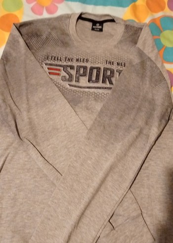 Gri Erkek Spor Sweatshirt - Görsel 4