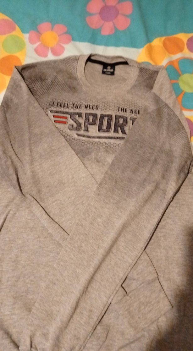 Gri Erkek Spor Sweatshirt - Görsel 4