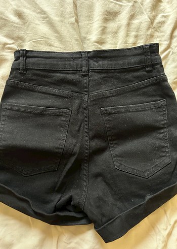xs Beden Bershka Siyah Mini Kadın Denim Şort