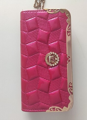 FADHİON pembe taşlı desenli cüzdan 