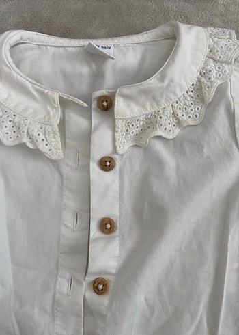 Nakışlı Dantel Detaylı Kız Gömleği - Görsel 7