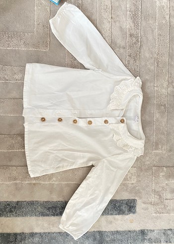 Nakışlı Dantel Detaylı Kız Gömleği - Görsel 2