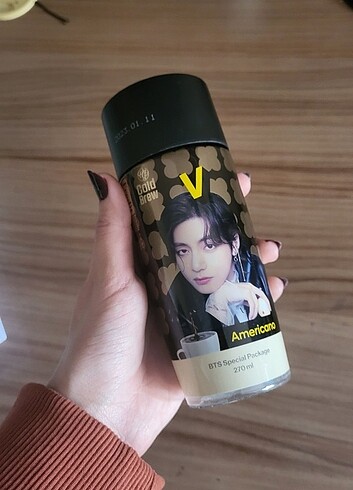 BTS Taehyung ambalajlı cold brew/americano kutusu special packag