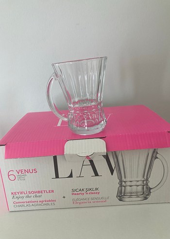 LAV Pembe Kutulu 6 Parça Çay Bardağı Seti - Görsel 5