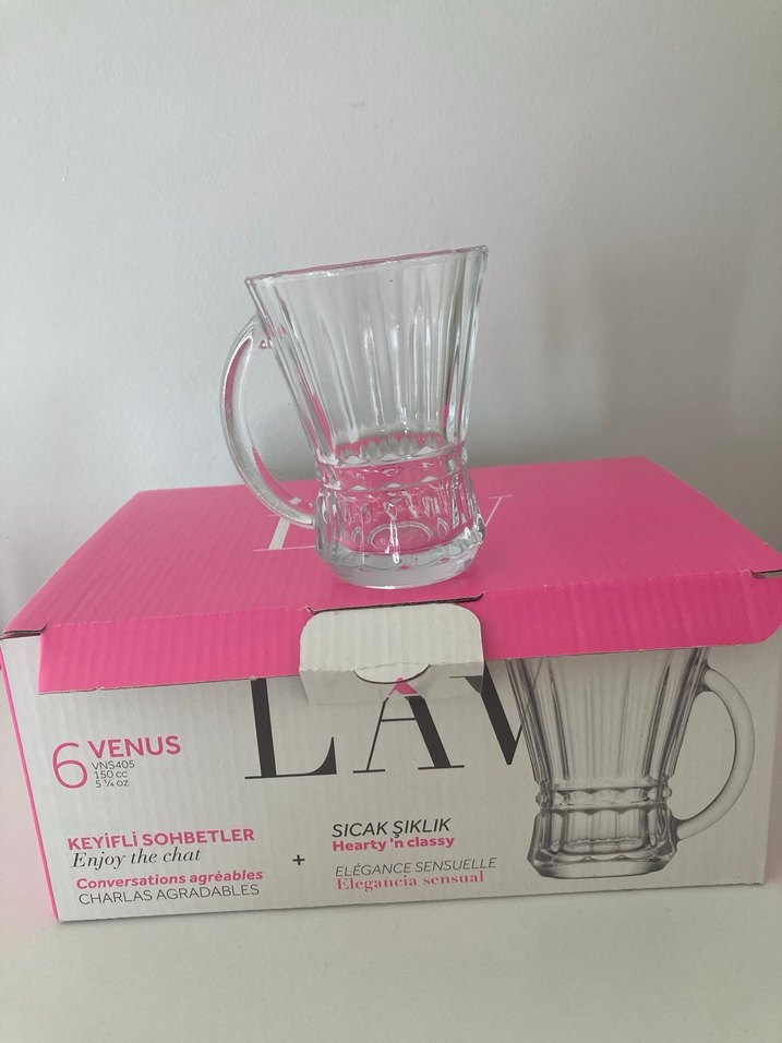 LAV Pembe Kutulu 6 Parça Çay Bardağı Seti - Görsel 5