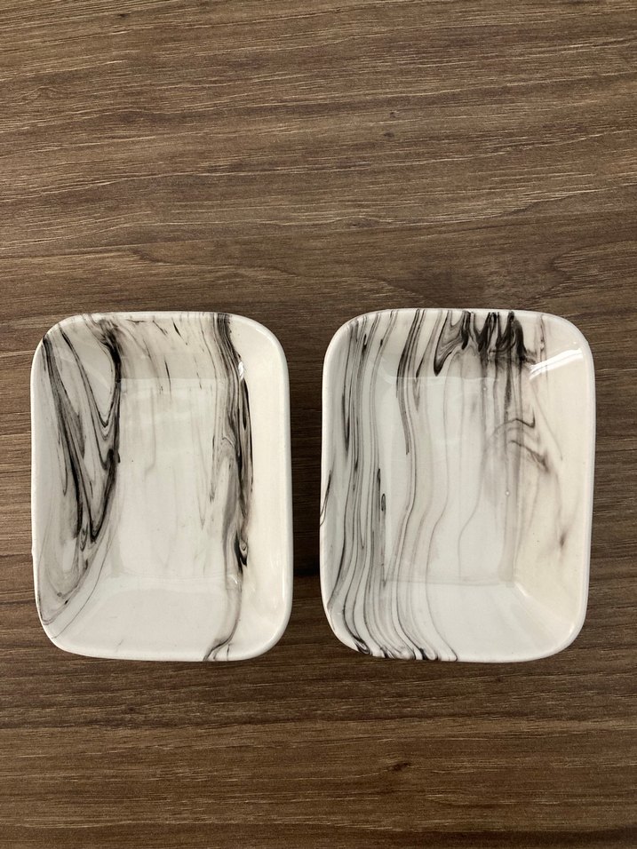 Bej Gri Mermer Desenli İki Parça Tabak Seti - Görsel 2