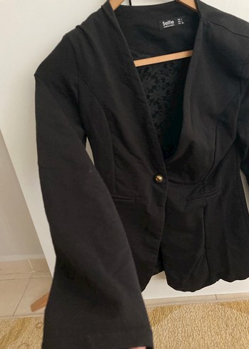 Düğmeli Siyah Kadın Blazer Ceket - Görsel 6