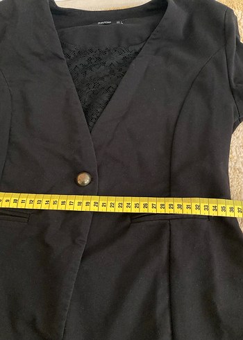 Düğmeli Siyah Kadın Blazer Ceket - Görsel 8