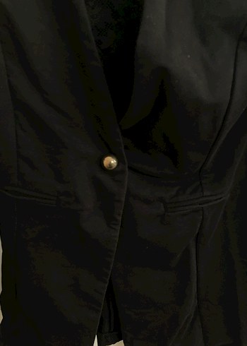 Düğmeli Siyah Kadın Blazer Ceket - Görsel 5