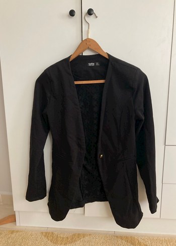 Düğmeli Siyah Kadın Blazer Ceket - Görsel 2