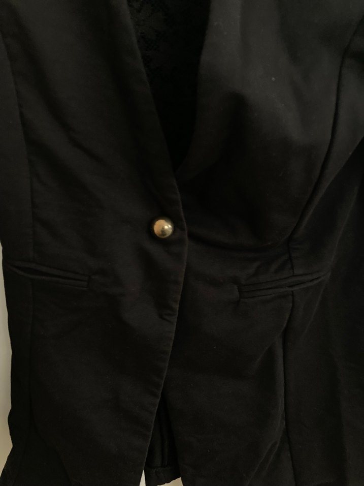 Düğmeli Siyah Kadın Blazer Ceket - Görsel 5