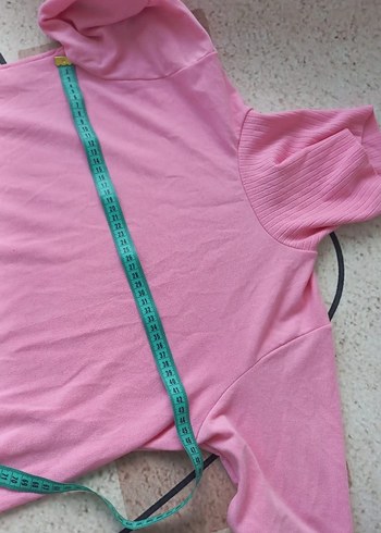 Pembe Balıkçı Yaka Hamile Tişörtü - Görsel 2