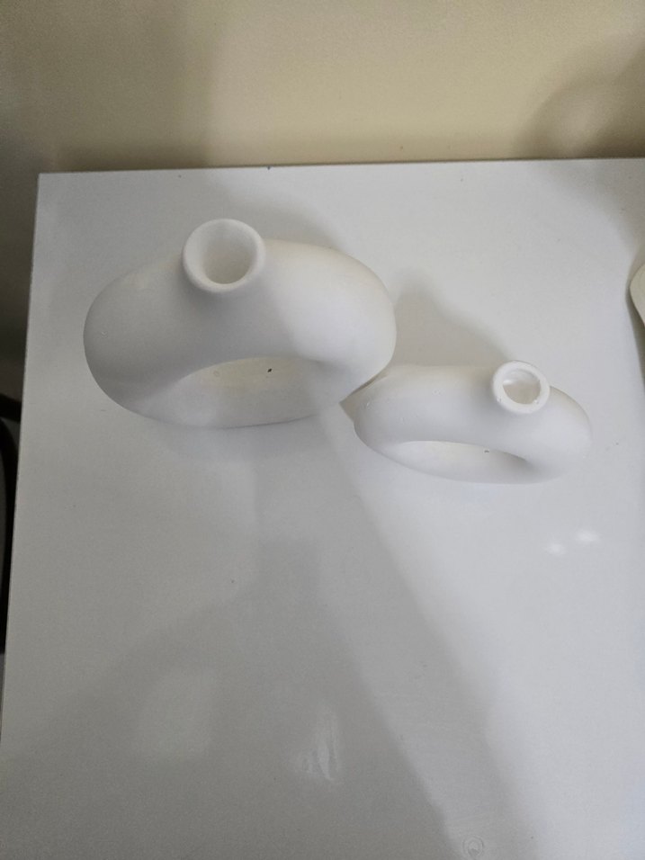 Beyaz Dekoratif Seramik Vazo Seti - Görsel 5