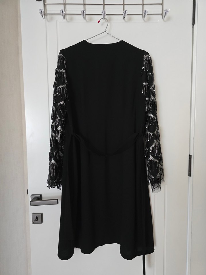 Siyah Uzun Kollu Gotik Kadın Abiye Ceket - Görsel 5