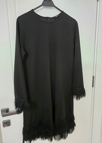 Siyah Tüylü Uzun Kollu Midi Tunik - Görsel 4