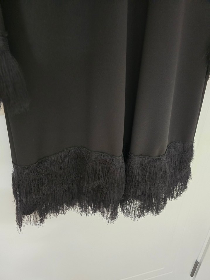 Siyah Tüylü Uzun Kollu Midi Tunik - Görsel 3