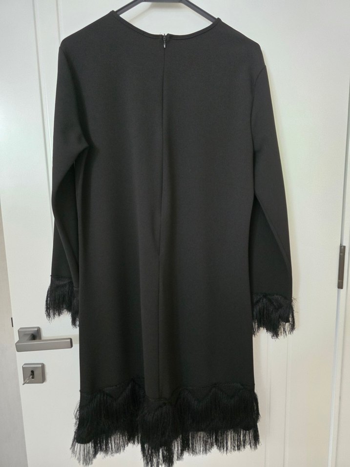 Siyah Tüylü Uzun Kollu Midi Tunik - Görsel 5